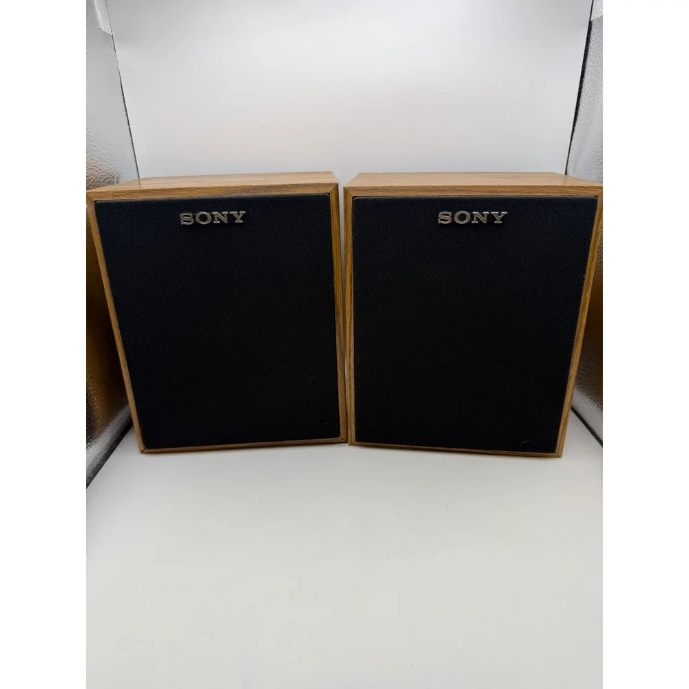 Sony SS-U21 Vintage Bookshelf Speakers Wood Grain 40W 8 Ohm Made in USA Pair
